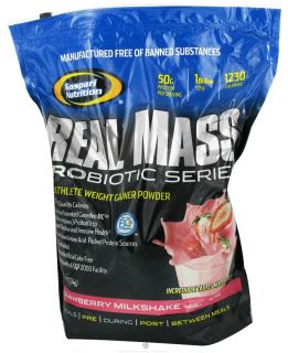 Gaspari Nutrition   Real Mass Probiotic Series Strawberry Milkshake 