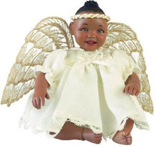   Afro African American Brown Black New Porcelain Angel Baby Girl Doll