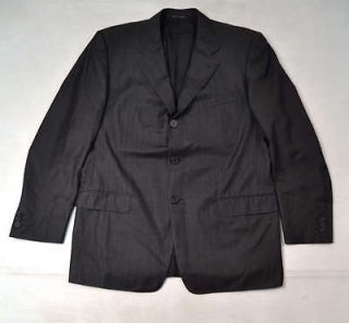 GIANNI VERSACE Couture Black 3 Button Blazer Pants Suit 54 R Italy