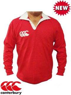 New Mens Canterbury CCC Long Sleeve Rugby Jersey Red
