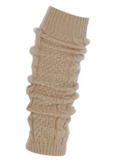 Home Womens Winter Warmers Cream Chunky Cable Knit Legwarmers
