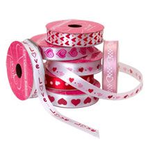 Bulk Valentines Silk Ribbon Collection, ⅝x5 yd. Spools at 