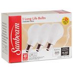 Sunbeam Long Life 40 Watt Light Bulbs, 3 ct. Packs