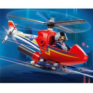 Great construction fun The Playmobil Fire Fighting Helicopter has a 