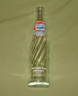 10 oz Pepsi Cola Vintage Glass Soda Pop Bottle Collectible Box Style 