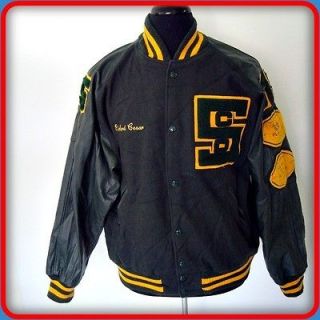   Wool/Leather LETTERMAN School Jock Jacket Mens Size L Large Varsity