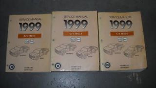 1999 Chevy Chevrolet Silverado TRUCK Service Shop Repair Manual Set 