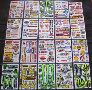 Motocross Pocket Pit Bike Go Kart MX Stickers 20 Sheets