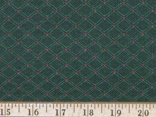 yards FOREST GREEN and RED DIAMOND Upholstery Fabric