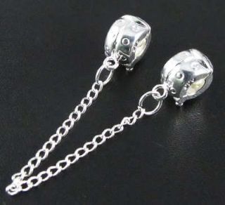   Safety Chain Stopper Beads Clips/Locks Fit Charm Bracelet ☆b55