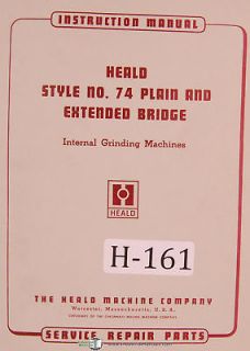 Heald Instruction Service Parts Style 74 Grinder Manual