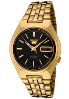 Seiko SNK314K1 Watches,Mens Seiko 5 Automatic Gold Plated Black Dial 