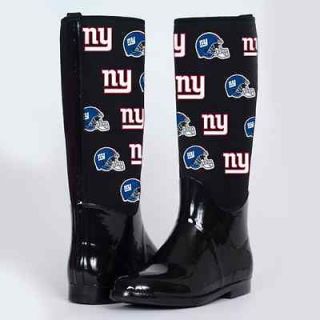 Cuce Shoes New York Giants Womens Enthusiast II Rain Boots   Black