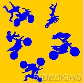 5x MOTORCROSS MOTO GP DIRT BIKE STUNTMAN WALL STICKERS BOYS KIDS 
