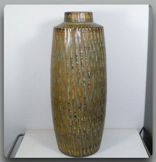 RORSTRAND   Gunnar Nylund   Very large brown ribbed stoneware Vase 