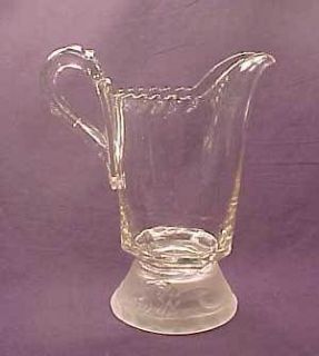 Frosted Lion Early American Pattern Glass Cream Pitcher