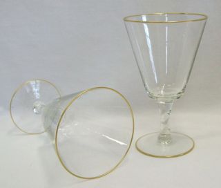 Glastonbury Lotus GOLD TWIST Crystal Water Goblet (s)