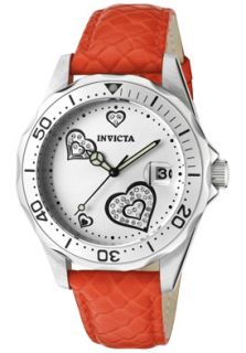 Invicta 12402 Watches,Womens Pro Diver White Crystal Silver Dial Red 