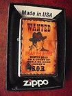 WANTED DEAD OR ALIVE SOB POSTER ZIPPO WINDPROOF LIGHTER SEALED NEW 