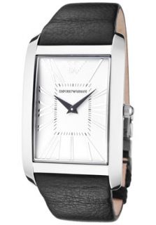 Emporio Armani AR2030 Watches,Mens Super Slim White Dial Black 