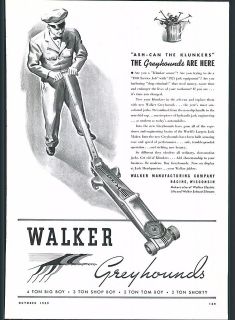 1939 AD Walker Greyhound Garage Service Station Floor Jack Lifts