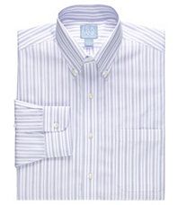 Stays Cool Buttondown Collar White Ground Stripe Dress Shirt