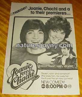 JOANIE LOVES CHACHI 1982 TV Series Premiere Ad   Scott Baio, Erin 