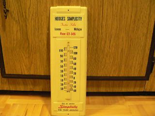 ANTIQUE METAL HODGES SIMPLICITY TRACTOR SALES SIGN THERMOMETER LENNON 