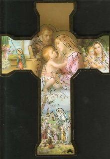 HOLY FAMILY CROSS PICTURE HOME INTERIOR DECOR