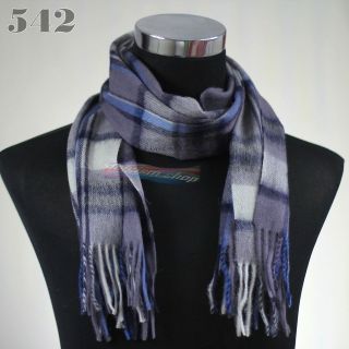 Fashion new Mens 2ply warm Cashmere wool Scarf Shawl grays blue 542