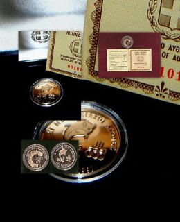 GREECE GOLD COIN 10.000 DRS (PROOF) XI MED.GAMES 1991 AUTHENTIC WITH 