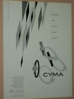 1949 1956 CYMA FRENCH & AMERICAN WATCH ADS MENS AND LADIES WATCHES