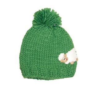 Irish Childrens Knitted Green Sheep Hats for Kids Ireland