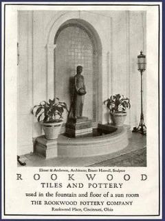 SUN ROOM FOUNTAIN IN 1923 ROOKWOOD TILES & POTTERY AD