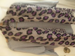 Curations by Stefanie Greenfield scarf in animal print black purple 
