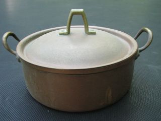 Vintage Tagus Made in Portugal R82 copper pot with brass handles with 
