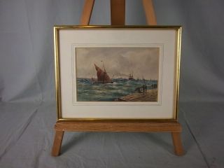Thomas Bush Hardy, 1885, Signed Watercolour   Shipping In The Solent