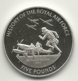 13) GUERNSEY 2008 5 POUND HISTORY OF ROYAL AIR FORCE SILVER IMP 