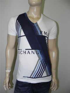   Armani Exchange AX Mens Slim/Muscle Fit Graphic Mirage V Neck Shirt