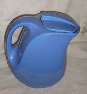 HALL CHINA MONTGOMERY WARD BLUE PITCHER WITH LID