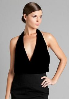 NWT $168 GUESS by Marciano Minka Velvet Bodysuit Plunge Top Party 