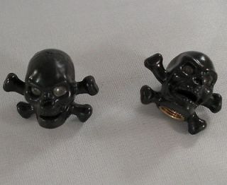 Black Skull & Bones Custom Valve Stem Caps for Motorcycle & Car 