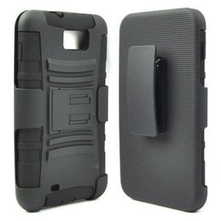 BLACK Heavy Duty hard Case Cover Belt Clip Holster Samsung Galaxy Note 