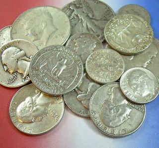   SILVER Pre 1965 U.S. Coins Half Dollars Quarters Dimes US 1964↓Junk