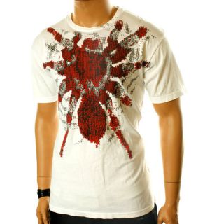   CASUAL WHITE RED GRAY SPIDER TARANTULA SCARY PUFF CITY STREET T SHIRT