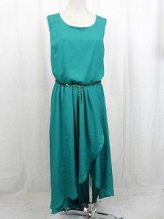 NWOT LANE BRYANT TURQUOISE GREEN BELTED LONG TAIL DRESS, sz 20