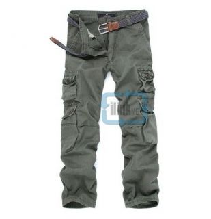 New Mens Cotton Combat Pockets Utility Casual Cargo Pants Work 
