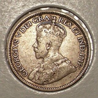 1912 Canada 10 Cents Sterling Silver Coin , F/VF
