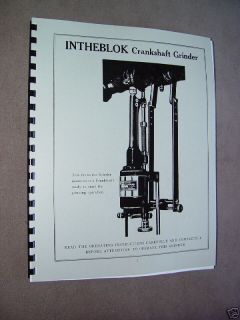 Van Norman Portable Crankshaft Grinder Manual +++