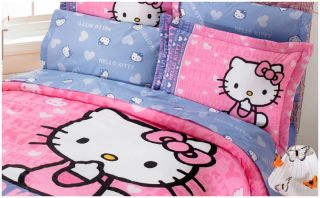 New Purple Pink White Hello Kitty Comforter Bedding Sheet Set Twin 6